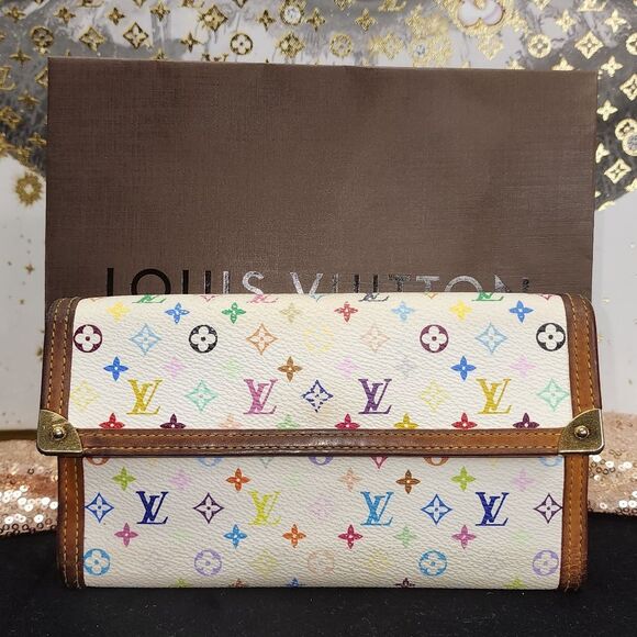 Authentic Louis Vuitton Monogram Multicolor Porte Tresor International Wallet - Picture 2 of 16